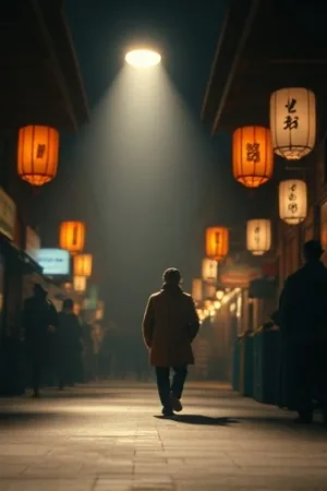《霓虹走神》封面，街角熄灭中的广告灯牌与街边行人