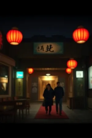 《灯牌上的人》封面，站在巨大灯牌阴影里的角色