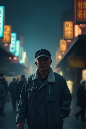 《末班地铁向北》封面，空荡车厢里最后一排乘客的侧脸